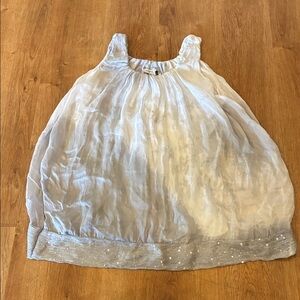 Tempo Paris Silver and Cream Tie Dye 100% Silk Tank Top‎